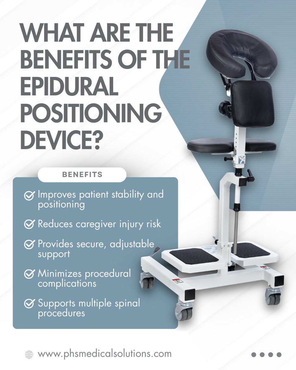 PHSMedical's tweet photo. Patient positioning isn’t just important, it’s critical. This EPD is a patented, clinician-designed solution promotes proper cervical, thoracic, and lumbar flexion. 

#PHSMedical #ClinicSolutions #MedicalInnovation #HealthcareTools #PatientSafety #Epidural #LaborAndDelivery https://t.co/PDQA9gknNU
