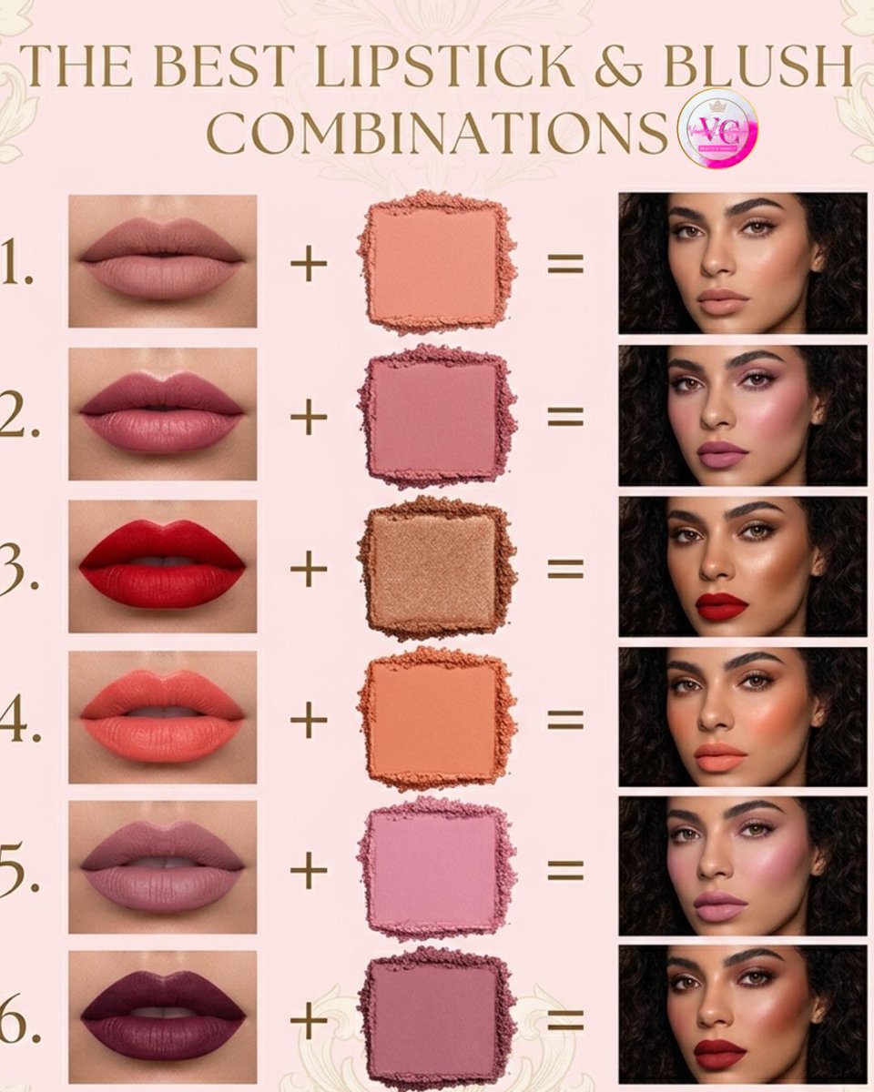 vandelchristen's tweet image. Stop guessing, start glowing. ✨ The ultimate cheat sheet for perfect lip and cheek pairings! 💄🍑 Which combo is your favorite?

#MakeupHacks #BeautyTips #LipstickLover #BlushGoals #MakeupInspo