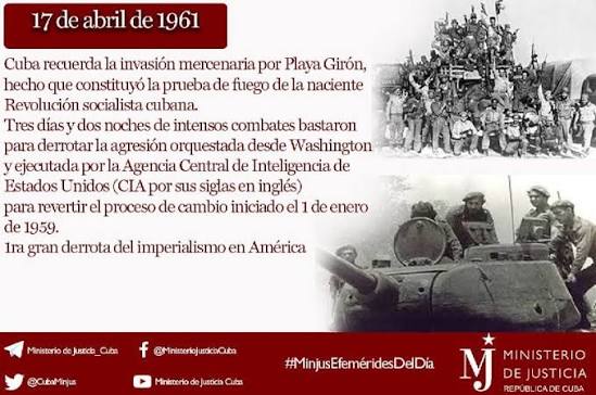17 de abril de 1961: Comienza la invasión mercenaria por Playa Girón. Un pueblo unido demostró que la soberanía de Cuba no se negocia. Primera gran derrota del imperialismo en América!!
#CigetCav #LatirAvileño #GirónEsHoy #LaPatriaSeDefiende #CitmaCuba #CubaVencerá #CubaEstáFirme