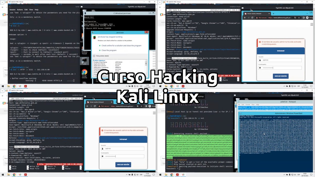 Alonso_ReYDeS's tweet image. 🎖️ El Curso de Hacking con Kali Linux está permanente disponible en el aula virtual para acceso inmediato. 📲 WhatsApp: wa.me/51949304030 🌐 reydes.com/e/Curso_de_Hac…

#kalilinux #cybersecurity #infosec #zerotrust #cyberthreats #cyberattack #threatintelligence