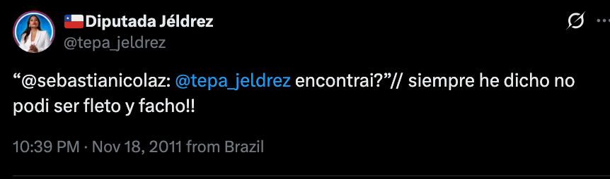 Diputada republicana en 2011: "No podí ser fleto y facho"