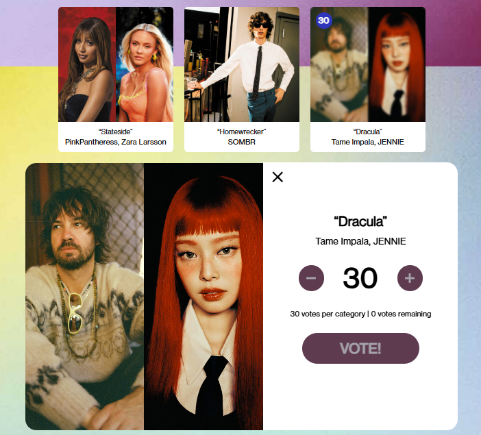 Have you voted Dracula #JENNIE Remix today? Reply with voting your proof! vote.theamas.com/song-of-the-su…