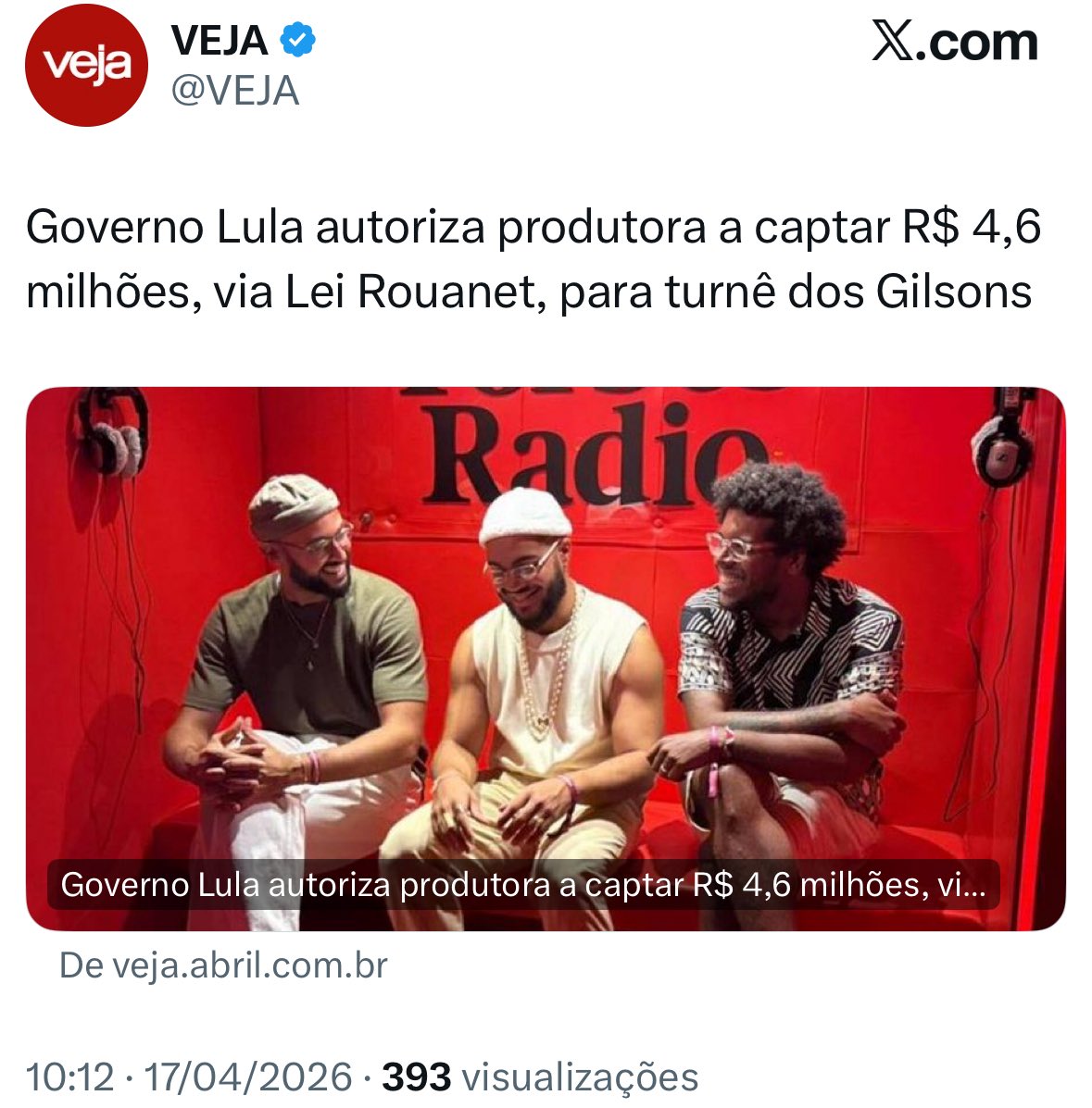 É revoltante ver o governo Lula autorizando mais uma vez R$ 4,6 milhões via Lei Rouanet para a turnê de uma banda como os Gilsons, enquanto o SUS agoniza com falta de remédios, filas intermináveis de cirurgias e cortes reais no orçamento da saúde.