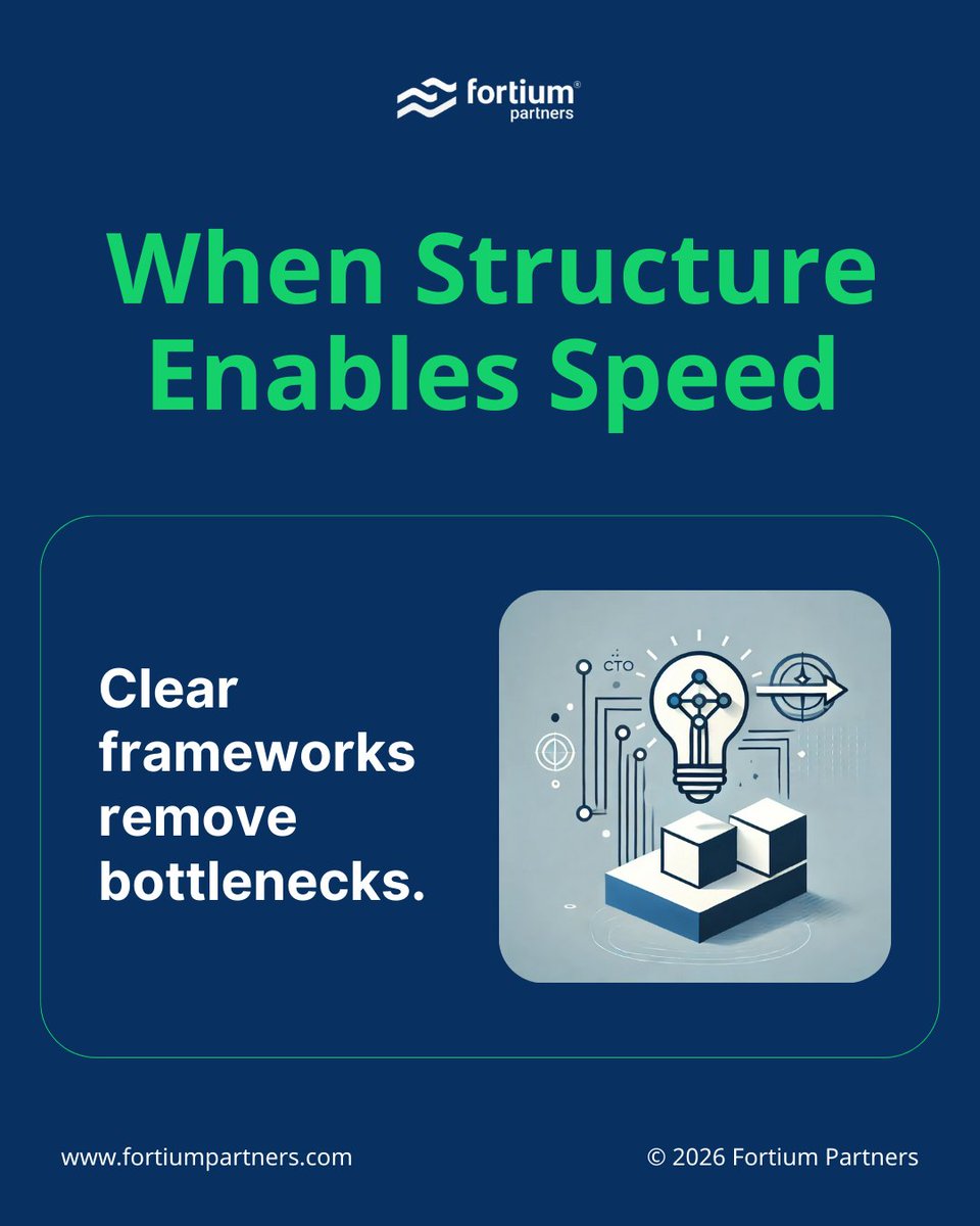 fortiumpartners's tweet image. #TechnologyLeadership enables speed through structure. Clear frameworks reduce bottlenecks, strengthen decision rights, and keep teams aligned. Discipline turns complexity into consistent delivery.

#OperationalExcellence #ExecutiveLeadership #FortiumPartners