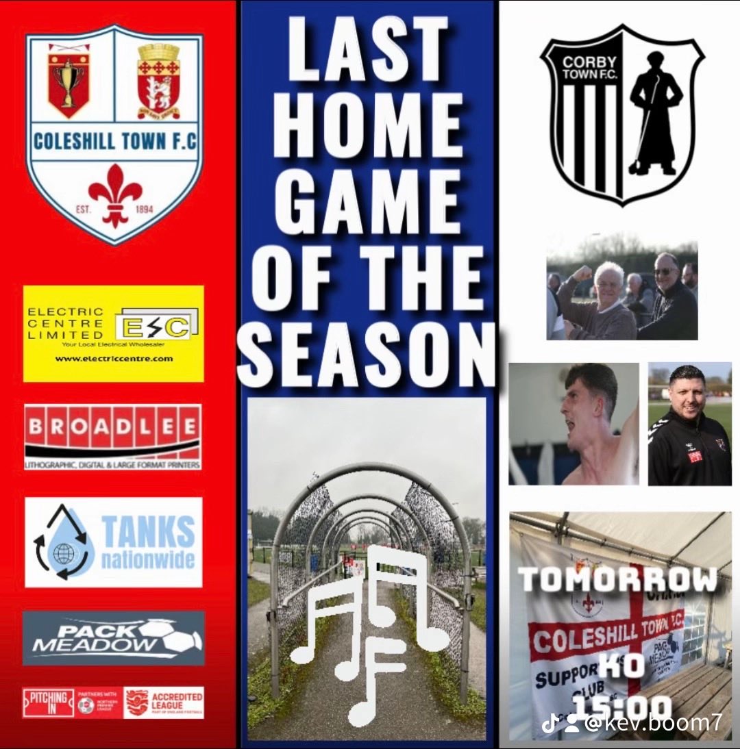 Don’t forget our final home game tomorrow. Last chance to see us at Pack Meadow as we try to put more points to our total. 

<a href="/HarryHarris1988/">Harry Harris</a> <a href="/Gio_Dainty/">Gio Dainty</a> <a href="/samheath99/">Sam</a>  <a href="/sandersgkcoach/">Luke Sanders</a> <a href="/picopugh/">Ian Pugh</a> #Dirtyharry #nonleaguefootball <a href="/switchsport/">Switch Sport</a>