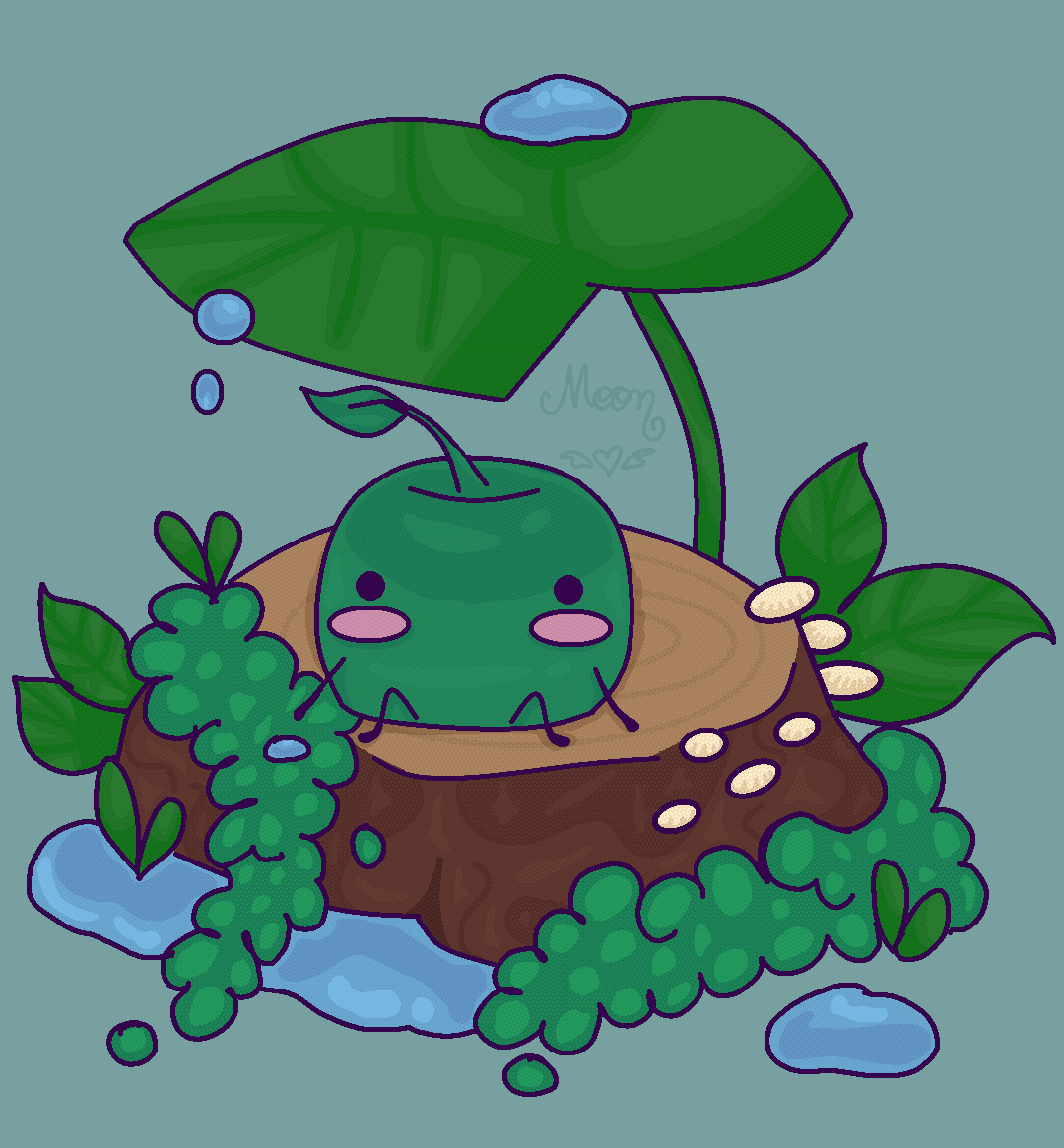 Minha participação no desafio junimo!🍏
camadas: imgur.com/sRoFoKz.png
<a href="/habblivein/">Habblive</a> 
#junimo #stardewvalley #art
