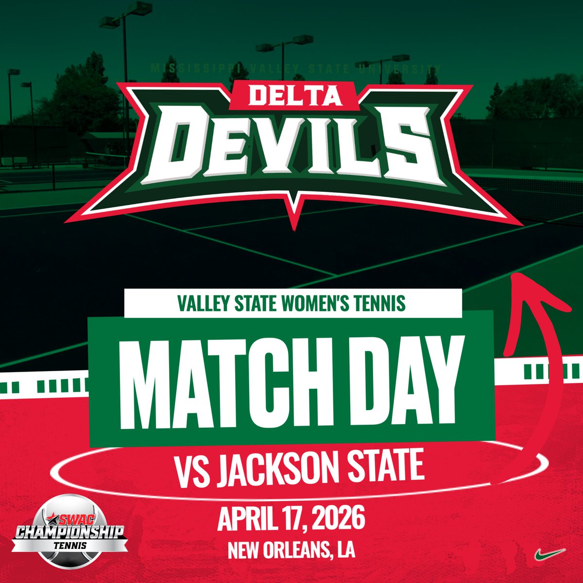 MVSUDevilSports's tweet image. 🚨 MATCH DAY 🚨

SWAC CHAMPIONSHIPS 
🆚️: Jackson State 
⏰️: 9:00 AM 
📍: New Orleans, LA 

#eleVate | #ValleyInMotion