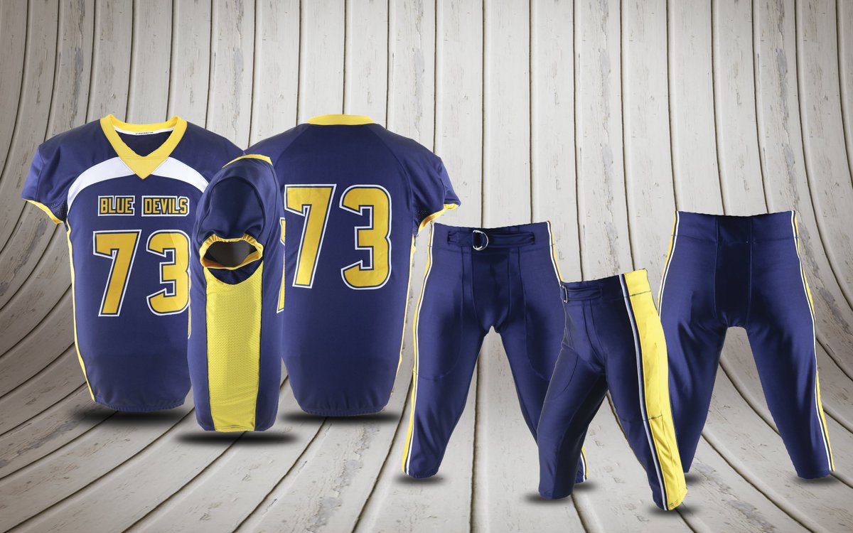 GARBATHLETICS's tweet image. Blue Devils Football custom uniforms created by Garb Athletics! #GarbAthletics #CustomJersey