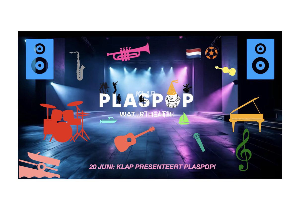 🎤🪉🪗Aankomende maandag 20 april, nog 2 maanden voor PLASPOP. 🎶 Team KLAP gaat ernstig in vergadering om het een en ander vol in het WaterTheater te krijgen. 🎵 (Mochten er artiesten zijn die zich nog willen aanmelden, laat het even weten! Wie weet past het op een ludiek plekje