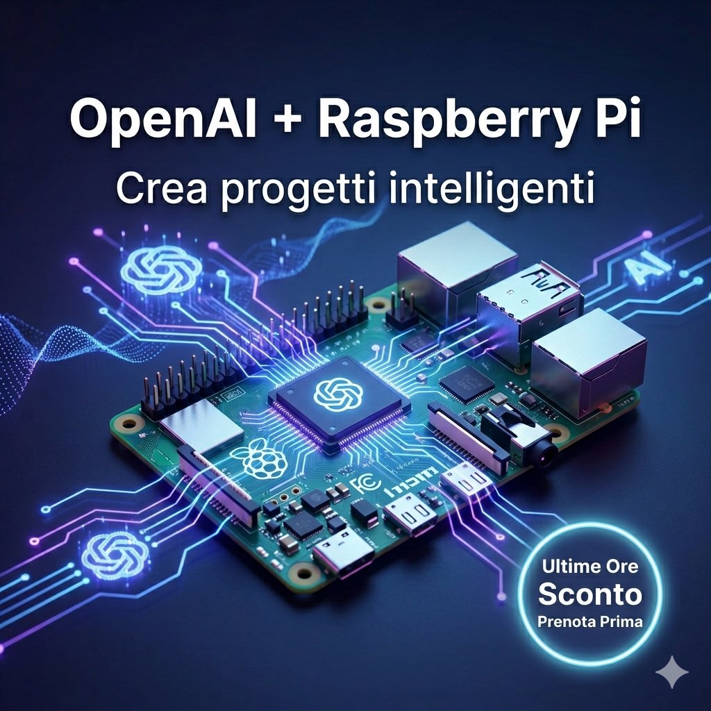 futuranet_it's tweet image. Vuoi dare un cervello ai tuoi progetti hardware? 🧠🤖
Partecipa al webinar su come integrare #OpenAI con #RaspberryPi! Crea app intelligenti e interattive partendo da zero. 
⏳ ULTIME ORE per lo sconto "Prenota Prima"!
Iscriviti ora: 👉 futuranet.it/prodotto/webin…
#Maker #AI #Tech