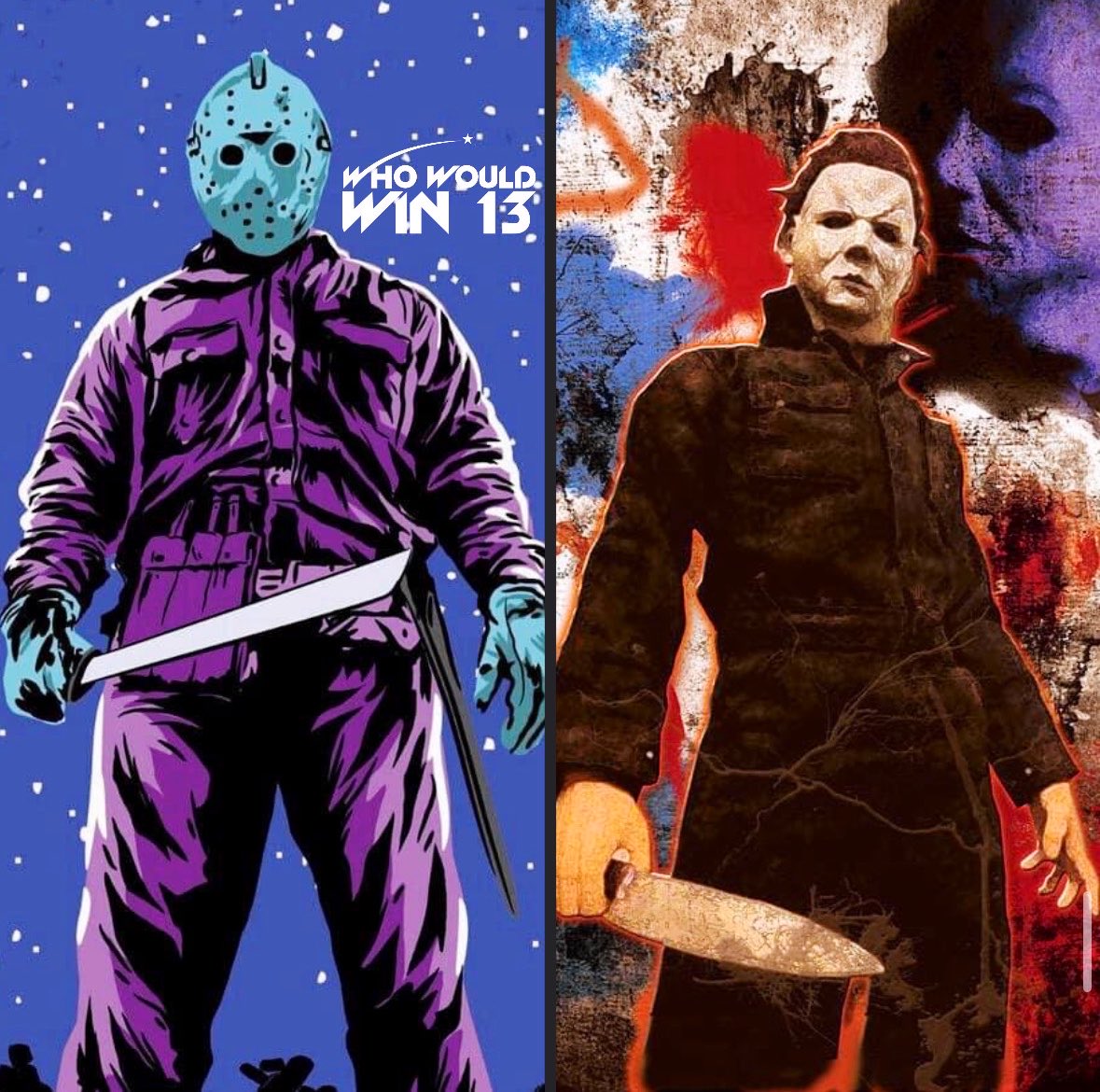 WhoWouldWin13's tweet image. #JASONVORHEES🔪 VS #MICHAELMYERS🩸

(FRIDAY THE 13TH 🆚 HALLOWEEN)

Who wins, and why⁉️

#whowouldwin #deathbattle #trending #viral
