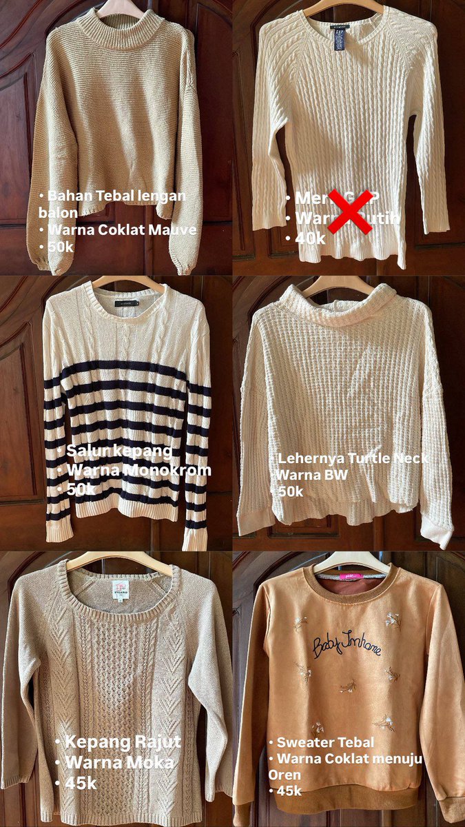 chocolattaekoo's tweet image. UPDATE WTS KNITT, SWEATER, CREWNECK, CROPTOP

🌳Good Condi
🌳Harga belum termasuk admin oren
🌳CO Shopee 
📍Pasuruan / Malang, Jawa Timur

#wts #preloved #baju #murah