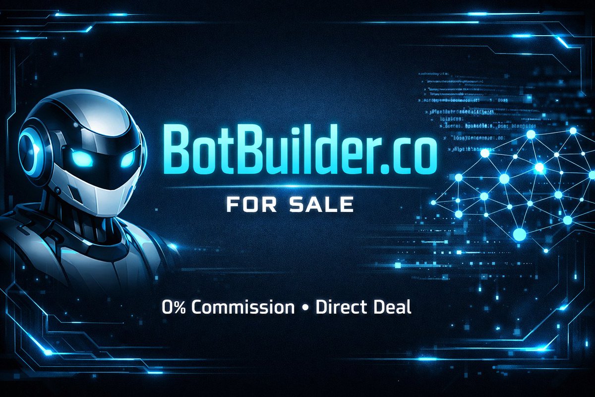 domainavenue's tweet image. BotBuilder.co IS FOR SALE

A clean .co domain perfect for chatbots, AI agents or automation tools.

$1199, 0% commission (Today only)
spaceship.com/s/buy/botbuild…

#AiDomain #domainforsale #domain #Ai #AiAgents #ASI #AGI