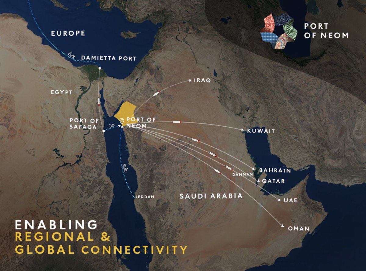 #Breaking: Saudi Arabia 🇸🇦 flexed its logistical muscles, linking Europe, Africa, and Asia through a faster trade corridor.

Europe-Egypt-NEOM-GCC: your faster route.