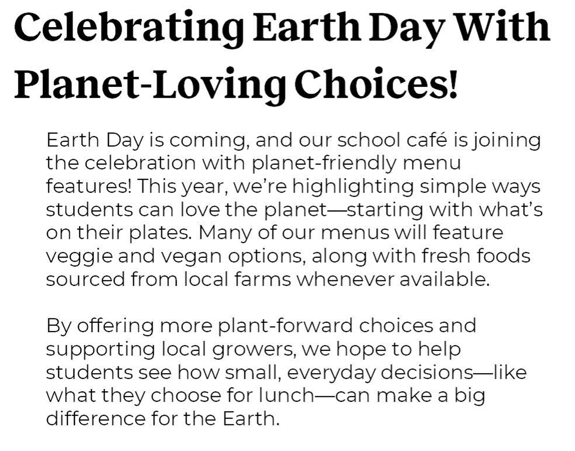 LegacyEarlyC's tweet photo. Earth Day is around the corner and here at Legacy we are proud to serve local fruits and vegetables from our area! https://t.co/kmJKzR4B3n
