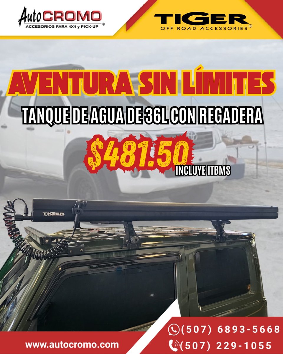 Tanque de agua listo para la aventura 💧🚙 Cotiza e instala hoy mismo en Auto Cromo y prepárate para cualquier camino.
#AutoCromo #Aventura4x4 #Accesorios4x4 #OffRoadPanama #VidaAventura #Equipamiento4x4 #PanamaOffRoad #ExploraMas
