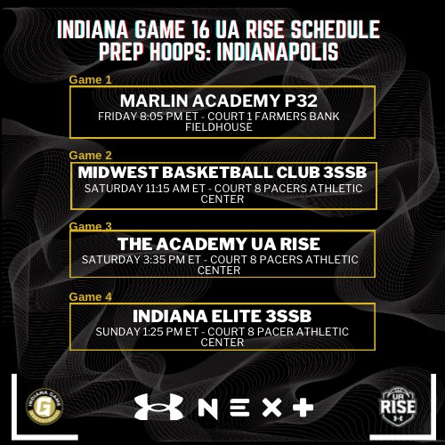 Indianagamehoop's tweet photo. Big time matchups this weekend in Indianapolis for our 16u and 15u rise teams! @RiseCircuit @BRamseyKSR @PrepHoopsIN @LGreenwellHoops @pwooley03 https://t.co/E9UVzq5LsJ