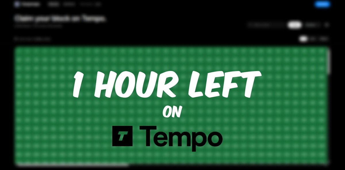 tempomaps's tweet photo. 1 hour left. ⏰

After that — the grid opens forever.

Turn on notifications. Don't miss block #0001. https://t.co/wXjLO9UwoH