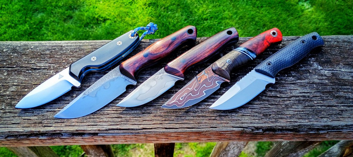 DeltaSheath's tweet photo. A great friend and customer sent me this family picture. This picture shows my knife making journey from the beginning through today. I guess I'd lost track and got carried away making knives. 🤷‍♂️ https://t.co/XPrnvpAtam