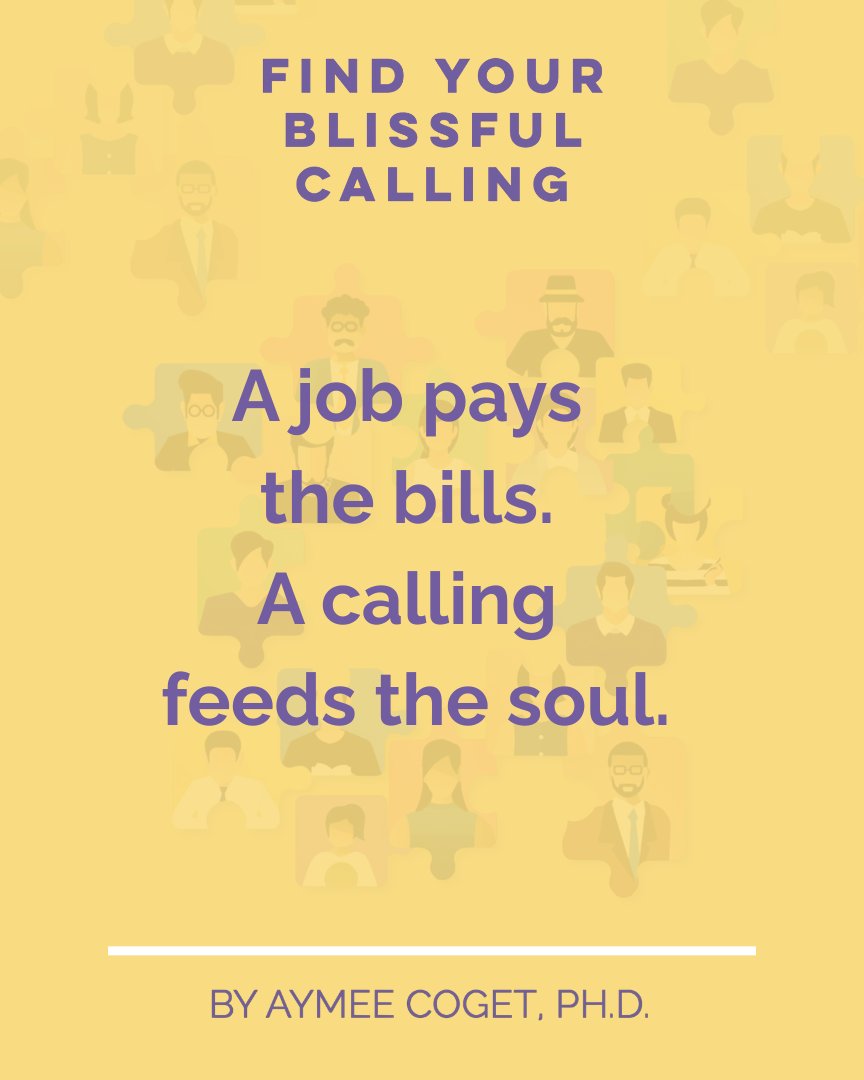 Work can support your bank account and your spirit 💰❤️ You deserve both. Feed your soul and pay your bills with Dr. Aymee Coget’s Find Your Blissful Calling on Amazon 📚
#jobsearch #feedyoursoul #workthatmatters