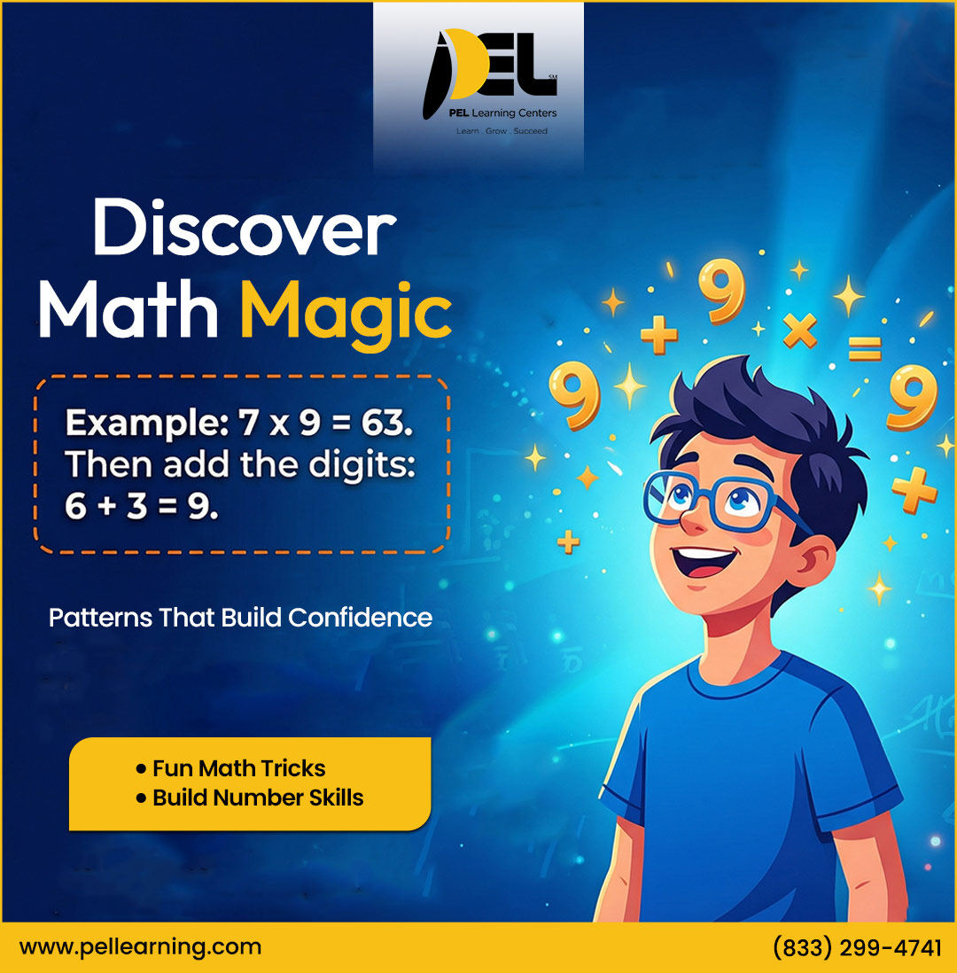 hafung's tweet image. Multiply any number by 9, add its digits, and you’ll always get 9! At PEL, we turn fascinating math patterns into fun, confidence-building lessons students love. Enroll today!

pellearning.com

#PELlearningCenter #MathMagic #NumberPatterns #STEMLearning #MathFun