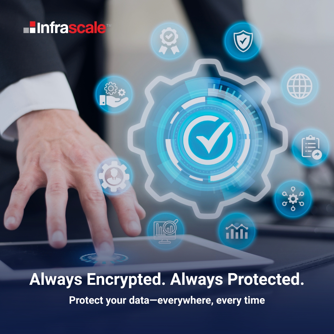 Infrascale's tweet image. Data security isn’t just about access—it’s about protection everywhere.

With Infrascale Data Security &amp;amp; Encryption:
• Triple-layer encryption
• Strict access controls
• Secure backup &amp;amp; failover

Learn more: zurl.co/VDPw7 

#DataSecurity #Encryption #Backup #msp