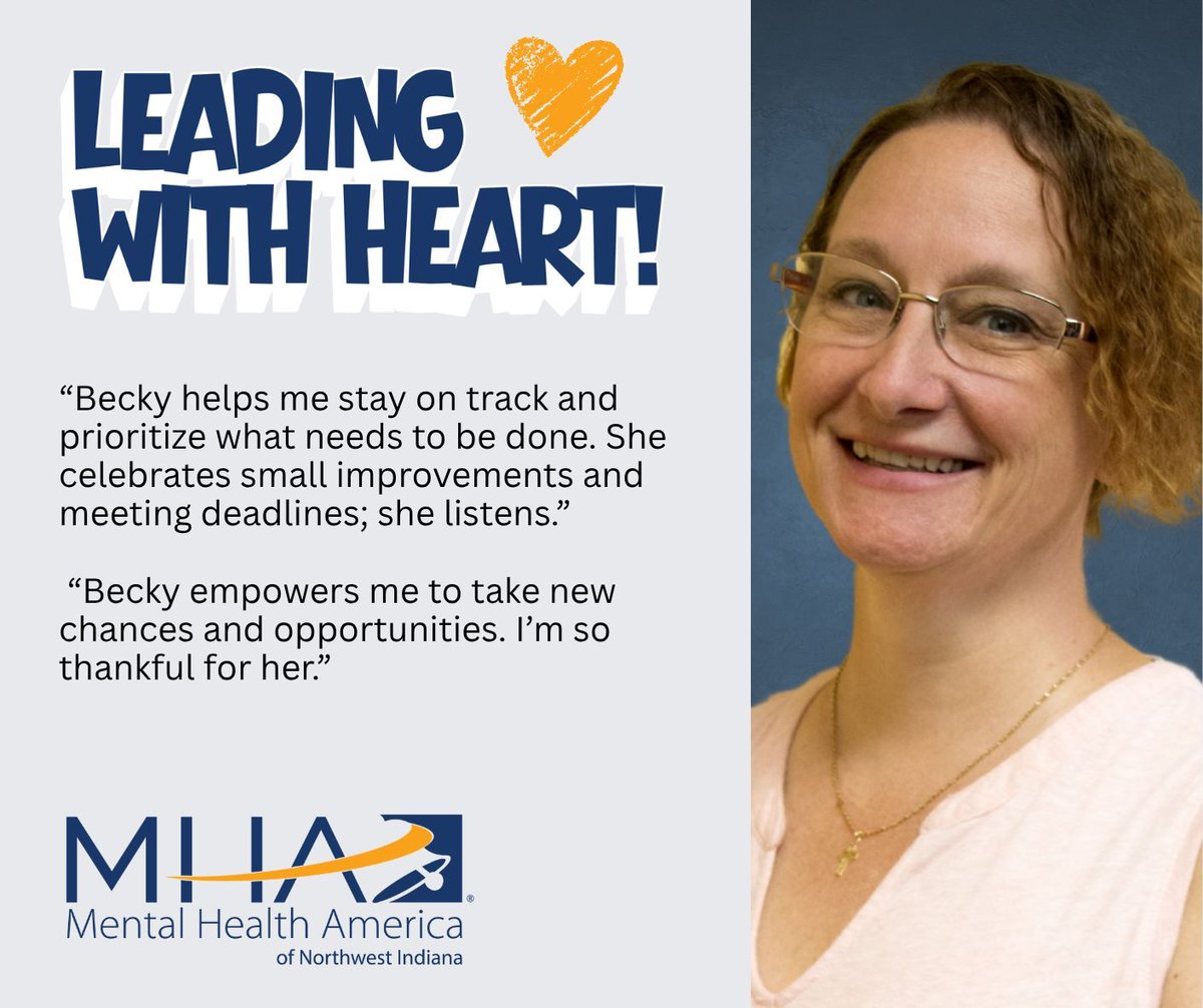 MHANWIndiana's tweet image. 💙 Leading with Heart 💙

We’re proud to spotlight MHANWI leaders making a difference! These quotes come directly from our annual employee survey, reflecting the real impact of compassionate leadership.

Becky, thank you for leading with care! 

#LeadingWithHeart #BestTeam