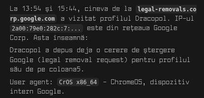 rolegiongetica's tweet photo. "Dracopol neprins e puscarias cinstit" 

Ne-am abtinut mult timp sa il bagam in seama pe micutul jeg infect Dracopol. Dar pe cine nu lasi sa moara nu te lasa sa traiesti. Asa ca ne-am pus un pic pe sondat internetul, pentru ca cine face pe avertizorul de integritate ar trebui sa fie in primul rand ... o persoana integra. 

Se pare ca nu e chiar asa. Micutul Seb are multe schelete in dulap. Mult mai multe decat Getotac, care a facut o porcarie acum 21 de ani si a platit-o cu varf si indesat, cu timp din viata si cu bani, nu multi, dar inapoiati pana la ultimul cent.

Nu se poate spune acelasi lucru despre micutul Seb insa. Dracopol le-a comis recent, prin 2017-2018. Din cauza blur-ului de pe tepele astea cu crypto, reclamantii nu au reusit sa gaseasca o jurisdictie pentru investigatii judiciare. Exista si un video pe care Dracopol s-a chinuit sa il stearga de pe Youtube dar pe care l-am obtinut si o sa il mai tinem putin, pana incepe sa nege :) Jegul mic se chinuie sa isi stearga si profilul de coloana5 din indexul Google (vezi imaginea 2), dar o sa modificam si o sa reindexam link-uri ca sa ramana acolo sus, SEO veritabil! Va vine sa credeti ca incelul asta a fost implicat intr-o teapa de aproape 50 de milioane de dolari???

El e Seb ala care zbiara "puscariasi", "puscarie", ala care are clar o boala psihica si care oricat de mult l-ai ignora, se intoarce si mai agitat, cam cum fac mustele in rahat vara. Seb ala care avand fata care o are si reprezentand un "influx de testosteron" clar vizibil in faimoasa lui poza de pe Digi24, pe care refuza sa o proceseze si AI-ul, are tupeul sa faca misto de aspectul fizic al altor oameni, inclusiv invalizi, lasa amenintari cu "suruburi in rotula" si dorinte de cancer copiilor celor pe care nu ii suporta, ameninta cu puscaria (cel mai recent o companie imobiliara din Haga pentru ca au tupeul sa se puna cu Seb - ala din poza de mai jos, repetam). E vorba de Seb ala pe care il insala nevasta de ani buni si care incearca sa isi repare relatia stand vreo 25 de ore din 24 facand nimic, pe net. Seb ala care se lauda intr-un space pe aici ca specializarea lui e "sa doxeze oamenii si sa ii lase fara job". Seb ala care a fugit din tara pentru ca se adunau procesele civile si plangerile penale. Seb ala ... pe care il stiti cu totii, nu mai trebuie sa adaugam prea multe.

Sa fie clar, toate astea se intampla pentru simplul fapt ca l-am expus in coloana5. Acolo e pe un loc binemeritat pentru ca e cel mai mare mancator de kkt din baza aia de date. Cateodata il compatimesti dar altadata te bucuri ca ai putut sa lovesti in reputatia unui cretin rusofil de calibrul asta. Daca bagi in Google numele lui, profilul din coloana5 alterneaza intre al doilea si al patrulea rezultat, are in jur de 800-1000 vizite unice pe saptamana. BRD i-a intrerupt un contract pe bani multi, nu stim daca l-au gasit acolo dar ne-am bucura sa fie asa :) Oriunde posteaza ceva are cel putin un comentariu care ii aminteste despre cat de micut si infect este, dar el merge inainte, prin ploaie, prin frig. Bravo Seb, in sfarsit te baga cineva in seama, dupa o viata de fraier si subiect de bullying prin Colentina. :) 

Daca il intrebi pe Seb, el nu e rusofil. Cu toate astea, din "zejdenspemii" de postari pe profilul lui, gasesti cu greu 10 care sa fie despre rusia. Cu mult noroc gasesti una sau doua critice, dar voalat. Pentru ca el e rusofob, stiti nu? In schimb gasesti "zejdenspemii" de postari in care "si-o bate de Ucraina" cum ii place lui sa scrie. "Ukronazia" "Ukrosi" meme-uri propagandistice cu wc-uri, cu cocaina si multa multa caterinca despre lupta ucrainienilor cu rusia, pentru tarisoara lor. Bineinteles, ca un mare rusofob ce e, postarile lui sunt intotdeauna in detrimentul ucrainienilor, un fel de "tough love" in viziunea lui afectata de schizofrenie. Seb ala care citeaza din canalul de Telegram "Two majors", operat de doi ofiteri ai GRU, cu screenshot, la el pe pagina. Seb ala care face poll-uri cu mine pe subiectul "a. il omoara rusii b. se duce la puscarie c. ..." intelegeti ideea. Bineinteles, toate sunt pamflete, nu Seb? :)

Seb mai sufera si de o grandomanie acuta, continua sa creada ca "l-a expus public pe Getotac", cand pe Getotac l-a expus 1. fratele lui apoi 2. rusii de pe Track A Nazi, acum vreo 2 ani. Puteam sa tac si sa merg pe burta cu faimoasa lui descoperire din Suedia, ramanea o coincidenta de nume fara poza, un semn de intrebare. Faptul ca am iesit public sa recunosc a fost pentru ca spre deosebire de el, eu cred ca am caracter. Am iesit pentru ca asa era cinstit fata de cei ce ma stiu. Mi-am postat poza pentru ca spre deosebire de el, eu nu dorm cu un ochi deschis noaptea, cu toate ca, spre deosebire de el, eu chiar as avea motive sa o fac, sunt unul dintre doar trei comandanti de grupe nationale in legiune, care au fost mentionati la Kremlin ;)

Seb mai e si un prost "de pelicula". Astazi cititi articolul despre cum a furat banii oamenilor si cand l-au demascat a inceput sa faca ce stie el mai bine, sa ii ameninte cu puscaria. Dar in zilele urmatoare o sa cititi despre cat de prost si naiv este si cum poate fi manipulat fara absolut niciun efort. Pentru ca Seb se crede si cel mai destept din lume si pentru ca Seb crede cu tarie ca toti cei care nu ii impartasesc gunoiul din gura, sunt prosti. Dar el e prost rau, il duce capul cat il duce pe rus magarul, in prima linie.

Ajungi la un punct in care insultele si jegul pe care il arunca inspre persoane care nu au nicio vina inclina mai tare in balanta decat o amenda penala sau o vizita la sectia de politie. Si atunci trebuie sa trasezi niste limite.

Am vorbit recent cu asociatul lui Seb din Patria Prima, care mi-a confirmat ca omul nu e cu sanatatea mintala la el si ca parerea lui e ca nu se poate opri si il stie deja de vreo 20 de ani (deci Seb e prost demult). Mai imi zicea ca are impresia ca toate astea se vor termina prost. Nu pot sa il contrazic cu toate ca daca se vor termina prost, nu o sa fie din cauza mea.

"Da ba banii oamenilor inapoi, ba borfasule!" "Puscariasule neprins!" "Infractor comun ce esti!" 

Oare s-au prescris faptele pe care le-a comis in 2017-2018? Ca de platit, nu a platit nimic, spre deosebire de mine ...

A, am uitat ... Seb e un fals ambulant. Dar va mai zicem niste treburi zilele viitoare. 

https://t.co/u6eWYigf9y