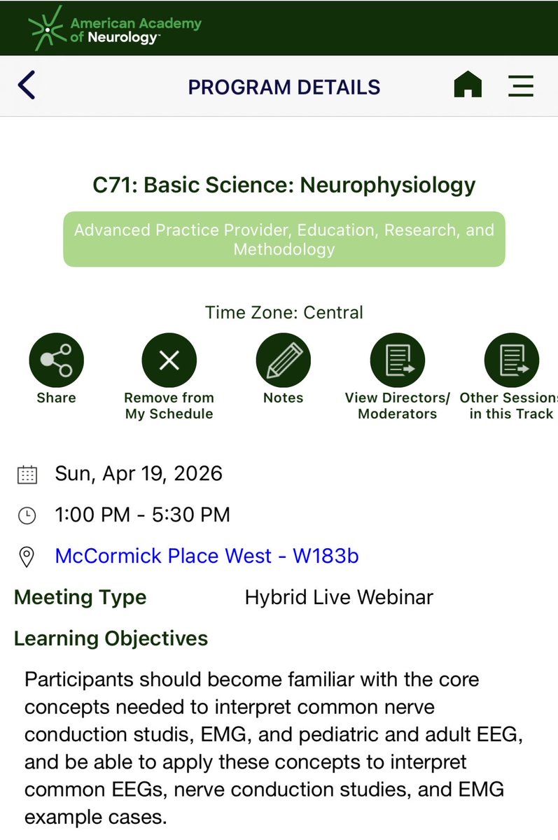 neelmed's tweet image. Who is ready for #AANAM in Chicago? If you are interested in learning some intra-operative neurophysiology and EEG, attend our sessions on Sunday C52 &amp;amp; C71! 
#AAN2026 @AANmember #NeuroX #EEG #IOM #EMG @CwruEpilepsy @CwruNeuro @JonnySpikes @zach_london