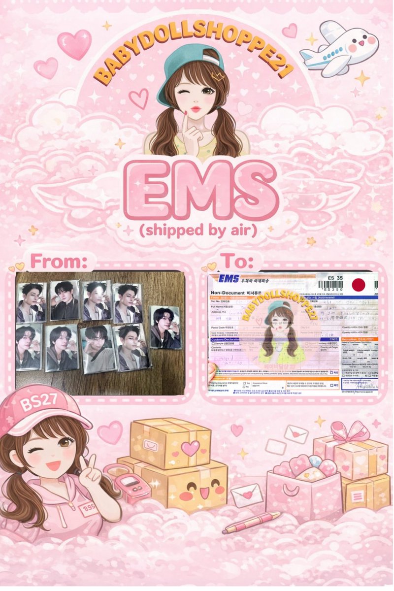 BabydoLLShoppe's tweet photo. #𝗕𝘀27𝗘𝗺𝘀
Bound To Japan🇯🇵
Thank U For Trusting 🙇‍♀️
Ang mura lang ng Ems Services natin. 
Plus 10,000 won lang po tau sa actual price ng pagpapadala
10,000 won for = Unboxing pic + wh rental at  pagpapadala via Ems.
Any country. GO!🥰😘 https://t.co/Pj62sYqFfg