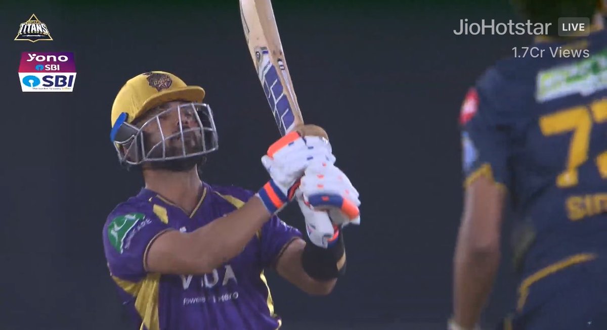 MOCricket_'s tweet photo. RAHANE GONE FOR 0.

#GTvKKR #IPL2026 https://t.co/sSMqdHNGZF
