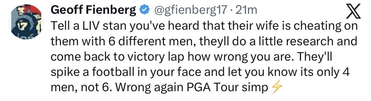 LIV Golf Duff tweet media