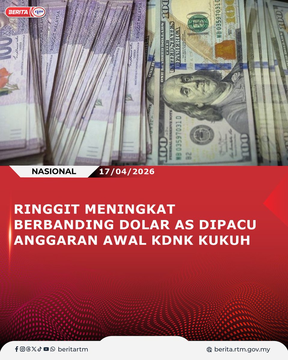 beritartm's tweet photo. Jabatan Perangkaan unjur KDNK Malaysia berkembang 5.3 peratus pada suku pertama 2026 berdasarkan anggaran awal.

https://t.co/pX57eoioUP

'Yang sahih di RTM'
#RTM #BeritaRTM #MalaysiaMadani #TaatSetia #BersamaMALAYSIAKU #RancakkanMADANI #MADANIBekerja https://t.co/0hxouqTdWG
