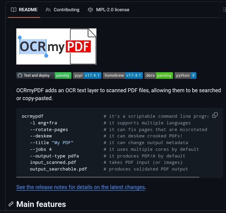 DeepTechTR's tweet image. 🚨 artık, taranmış PDF’lerle uğraşan herkesin hayatı değişebilir.🫪 

OCRmyPDF diye açık kaynak bir araç var. Taranmış PDF’lerinize otomatik olarak OCR katmanı ekliyor. Yani PDF’niz hem aranabilir hem de içindeki metinleri kolayca kopyalayabiliyorsunuz.🔥

Kaliteli, hızlı ve