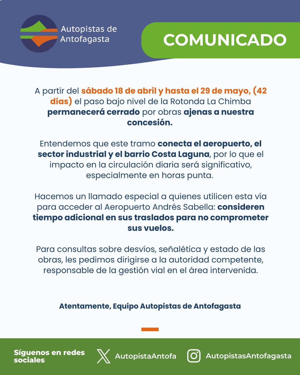 Autopistas de Antofagasta tweet media