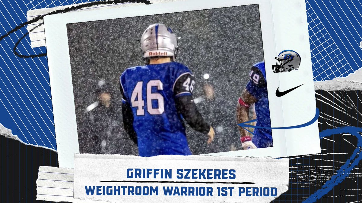 BTHS_Football_'s tweet photo. After just 10 weeks this young man did more today during a workout for hang clean singles than his 1RM 10 weeks ago! Weightroom reveals work! Great work @griffinszekeres #GoBears #GoodBetterBest https://t.co/CKI8WXqYdJ
