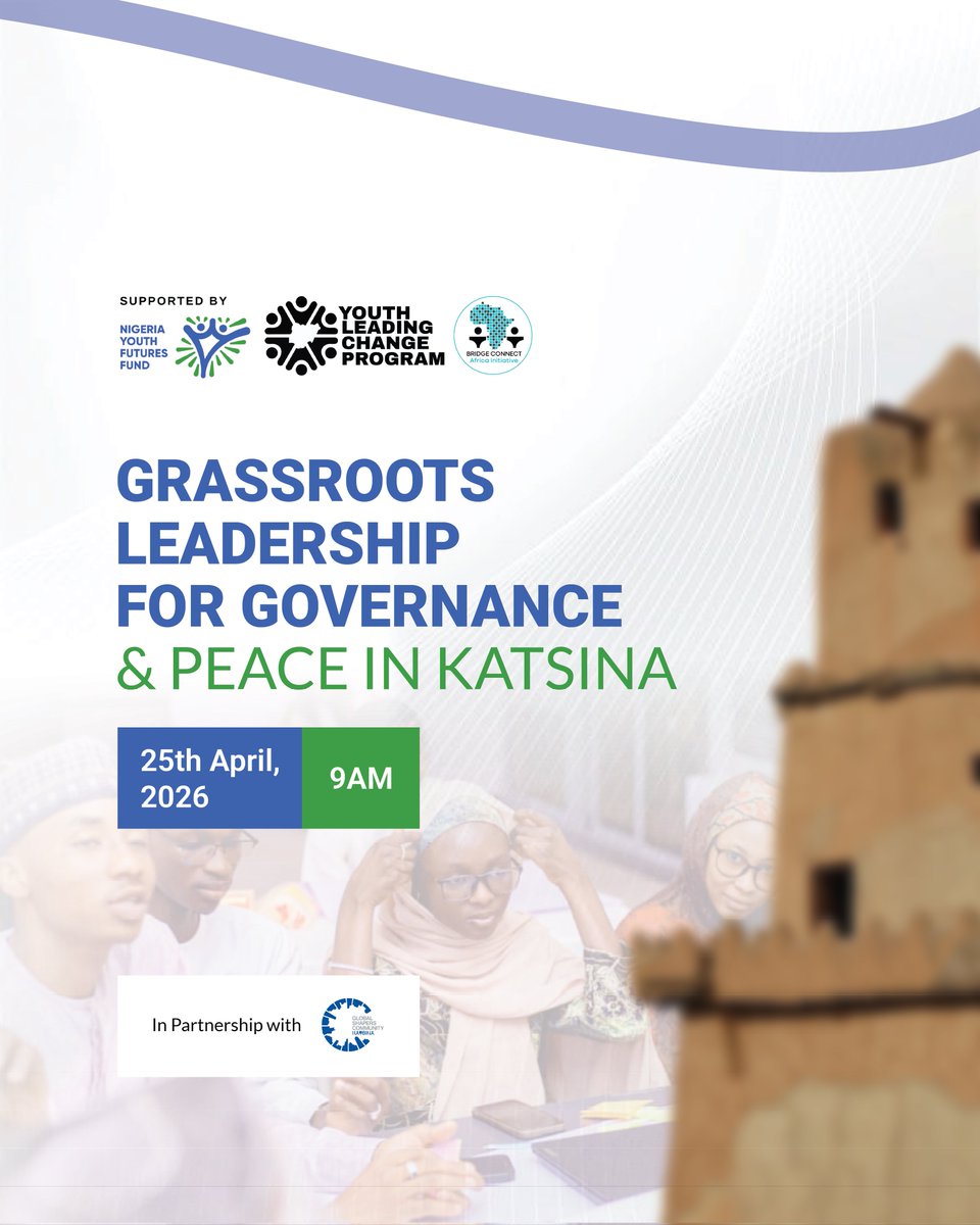 abubakar__zango's tweet image. Empowering youth to take the lead in governance and peacebuilding! 🇳🇬✨
Join us for "Grassroots Leadership for Governance &amp;amp; Peace" as we drive community-led change and inclusive leadership.
#BCAI #YLCP #NYFF #Katsina #YouthLead