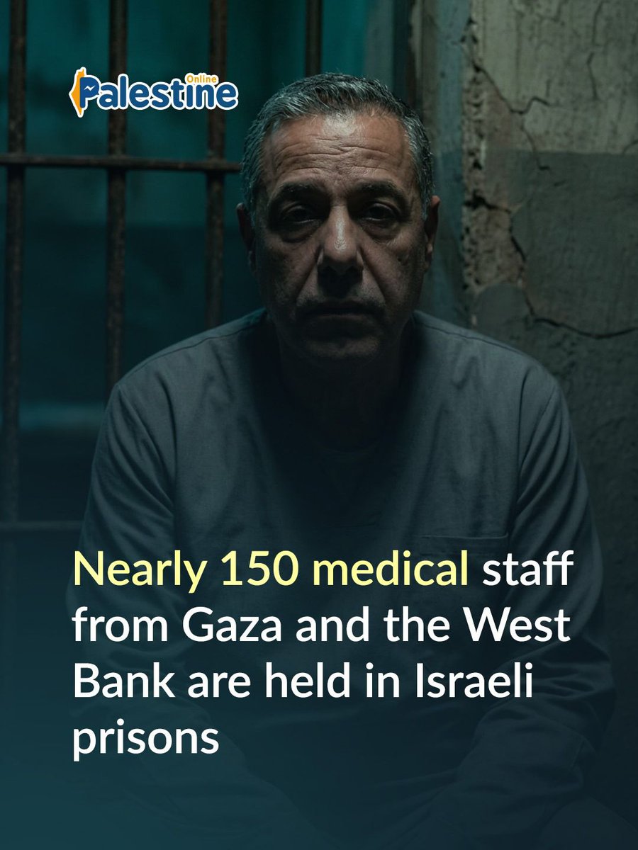 Nearly 150 medical staff are being held hostage inside Israeli prisons, abducted from Gaza and the West Bank.
Among those highlighted is Dr. Hussam Abu Safiya, kidnapped before the eyes of the world from inside Kamal Adwan Hospital in December 2024.

#FreePalHostages
