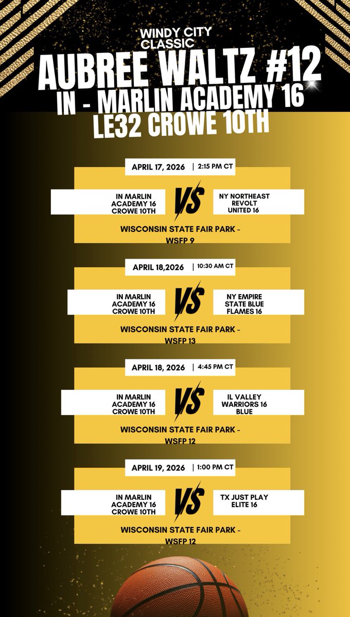 aubreeW0822's tweet photo. Looking forward to our games this weekend in Milwaukee! @16UMarAcademy 
@Lauraneal_4 
@t_mar1 
@MarlinGirlsBB https://t.co/896IpURpc6