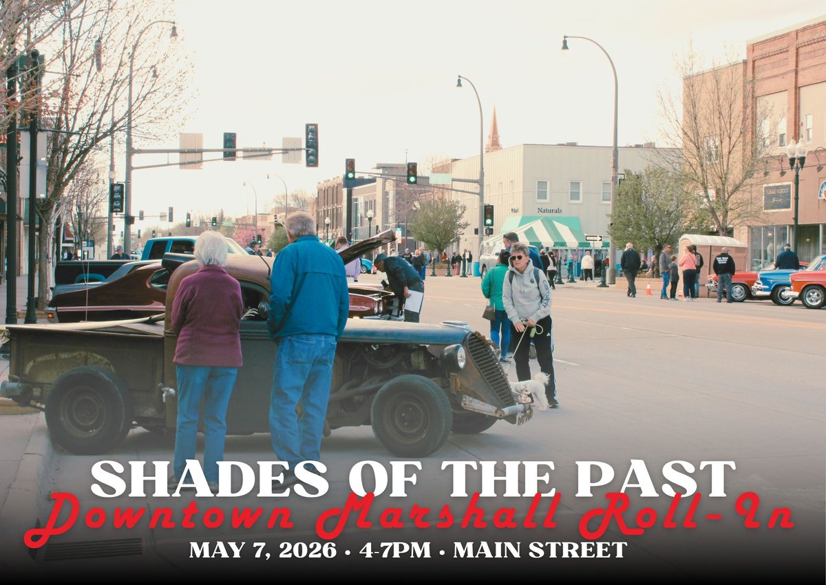 🌟🚗Save the date for this great FREE community event happening Downtown Marshall hosted by Shades of the Past Marshall! We welcome all vehicles to join us + community members of all ages. See you Downtown!

📆Thursday, May 7
🕓4:00pm to 7:00pm
📍Main Street + 3rd Street,