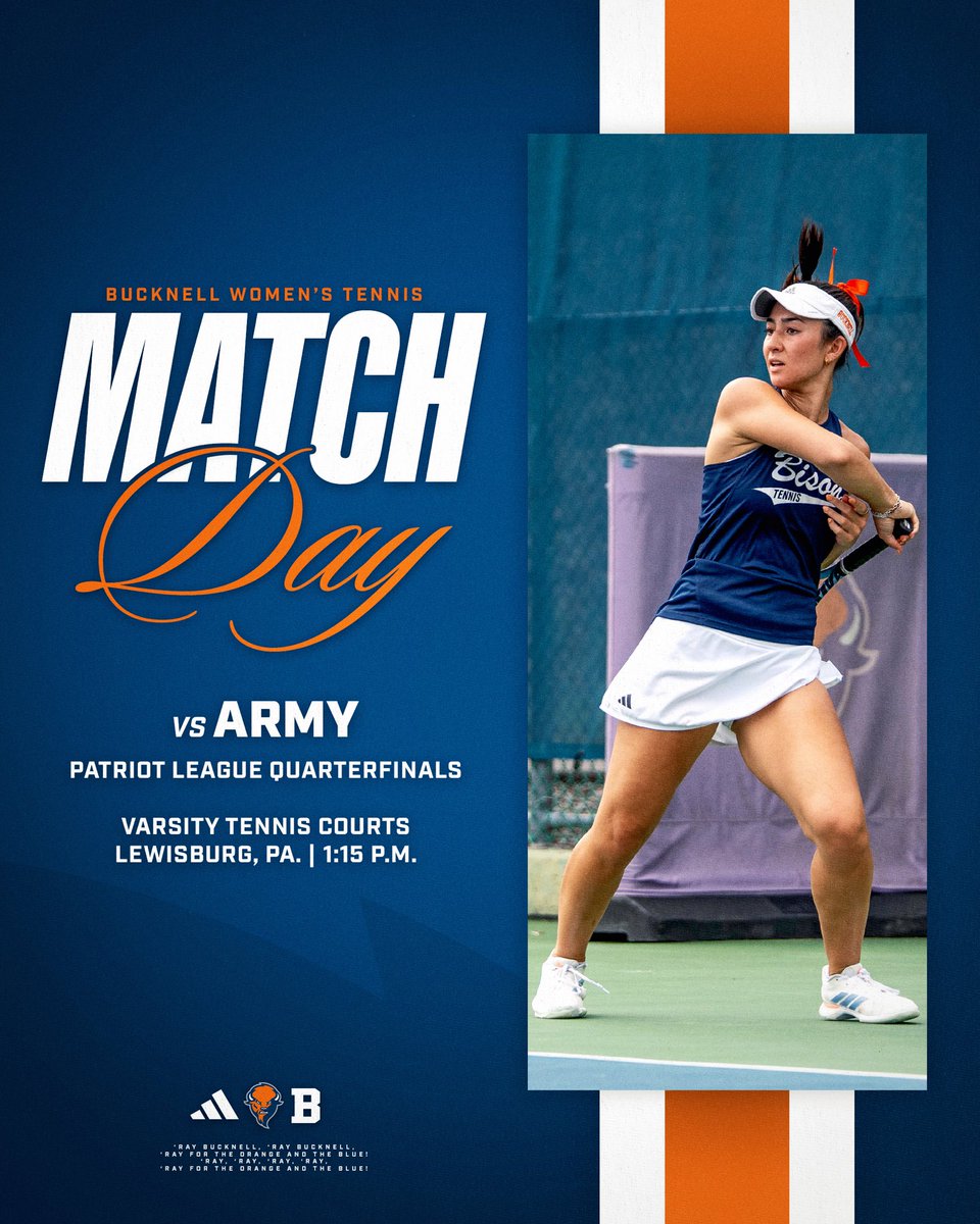 Bucknell_WTEN's tweet photo. MATCH DAY!!! We are facing Army in the quarterfinal round of the Patriot League Tournament at 1:15 p.m. on the Varsity Tennis Courts! #rayBucknell https://t.co/jrGGRff4Lz