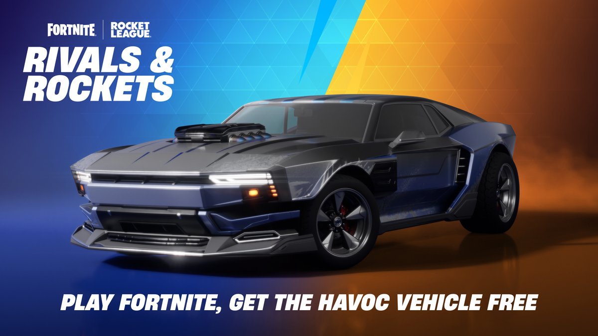 Rivals &amp; Rockets. Complete quests and challenges in both Fortnite and Rocket League to earn free rewards, including the Havoc vehicle and the Dueling Dragons Jackie Outfit.

fn.gg/RivalsAndRocke…
