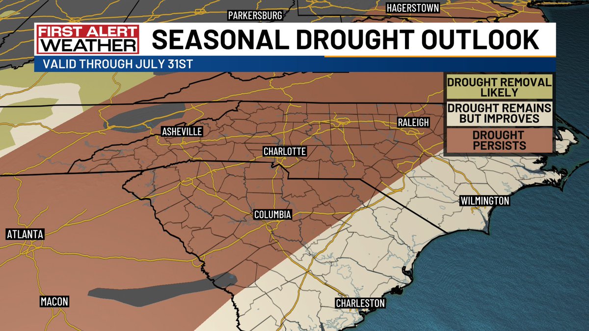 AlConklin's tweet image. #Drought across the #CLT region continues to worsen &amp;amp; water conservation measures are now encouraged. Only 2 of the past 19 months, going all the way back to Helene, have been wetter than average. Drought is likely to persist at least into the start of summer. #ncwx #scwx #cltwx