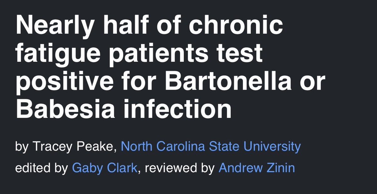 🚨 HUGE: A new pilot study found nearly HALF (46%) of MECFS patients tested positive for Bartonella or Babesia, stealth infections often missed by standard tests.

These treatable vector-borne pathogens (from ticks, fleas, cats, etc.) may be a force 
driving the misery that often