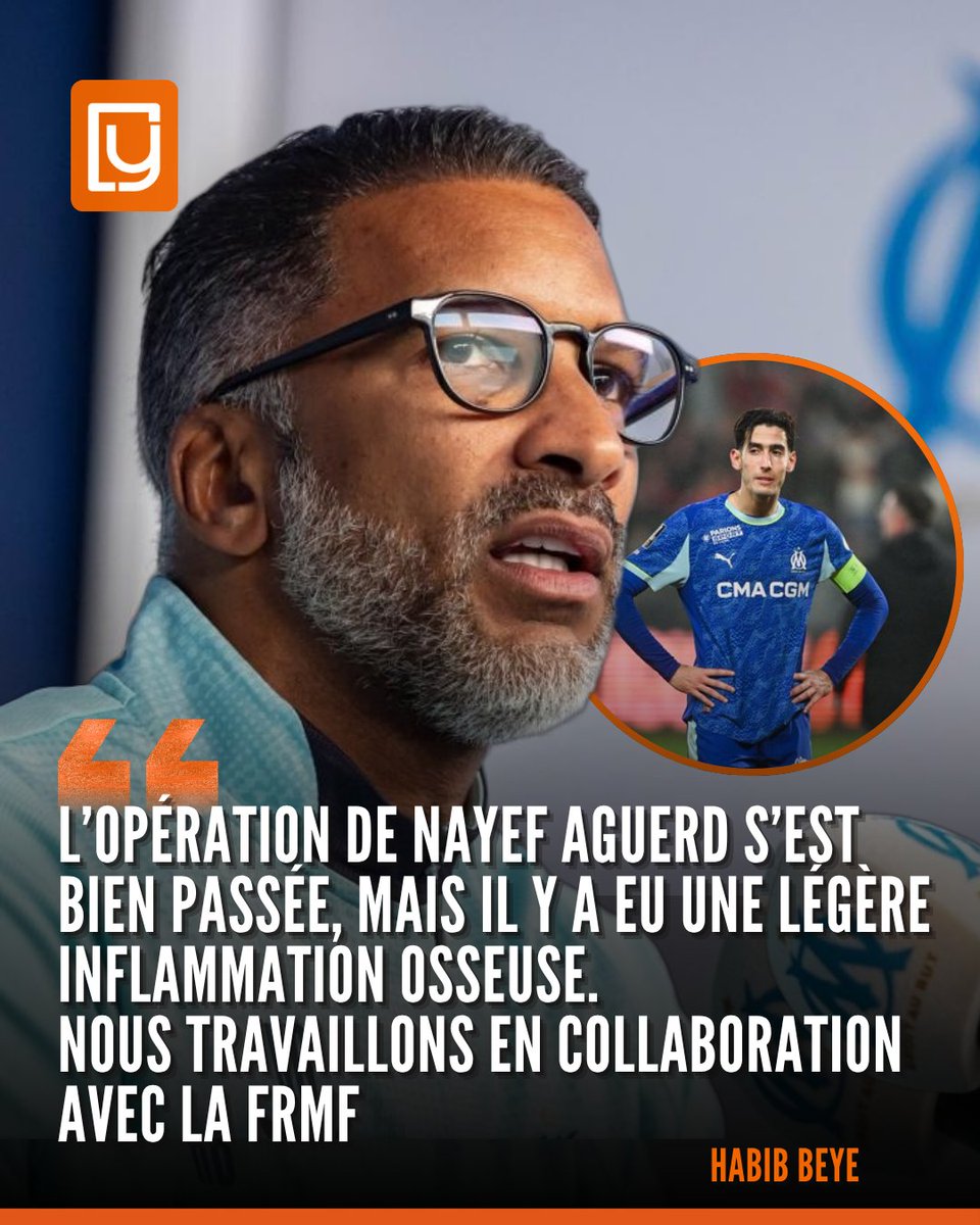 yabiladi_fr's tweet image. Habib Beye, entraîneur de l’Olympique de Marseille, sur la blessure de Nayef Aguerd ⚽🇲🇦

#NayefAguerd #OM #Marseille #Blessure #FRMF