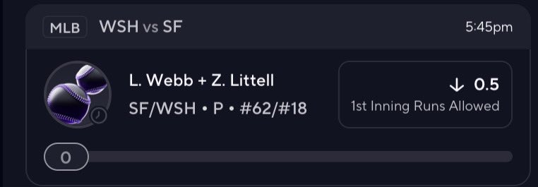JacobPickz's tweet image. Mlb Pick of the day 
Zach Littell + Logan Webb NFRI 
#mlb #prizepicks #locks