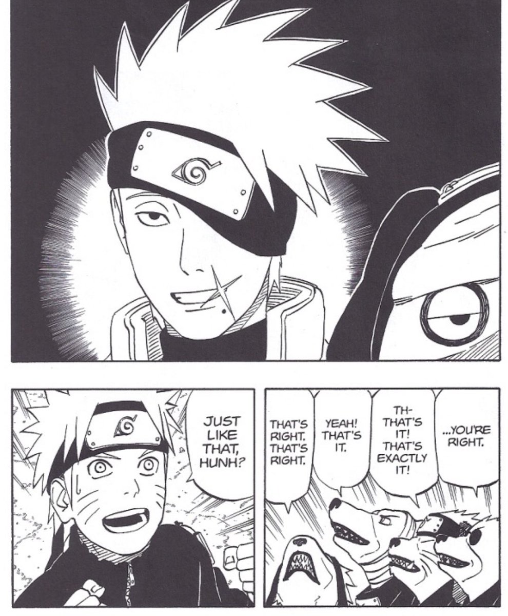 bpdnaruto's tweet photo. WHY WAS KISHIMOTO LYING LMAO kakashi looks exactly like how naruto and the dogs imagined him😭😭 https://t.co/2GAAqAAnmC