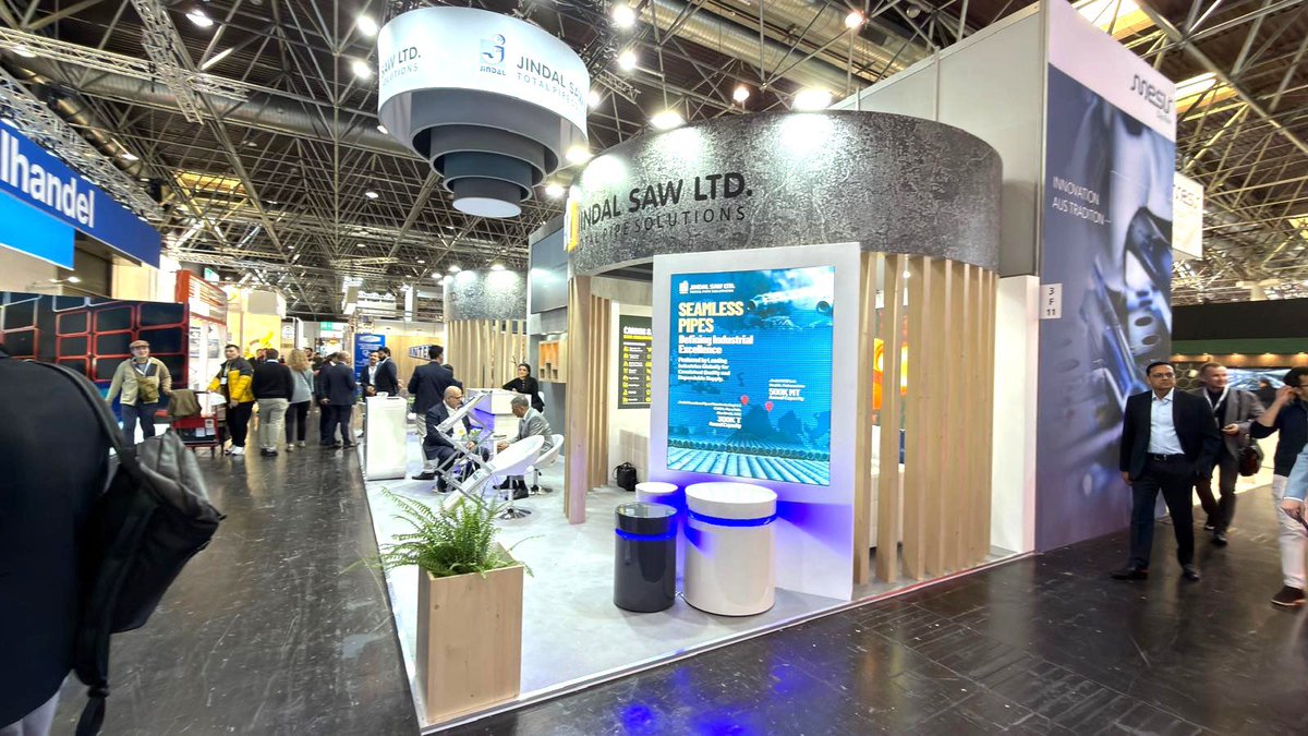 Jindal_SAW's tweet photo. Day 4 | #TubeDüsseldorf2026
 
What stood out today wasn’t just the footfall – it’s the shared vision for where the industry is headed.

📍Hall 3, Stand E04

Closing in on Day 5.
 
#JindalSAW #WireTube2026 https://t.co/4xrFdDEIbB