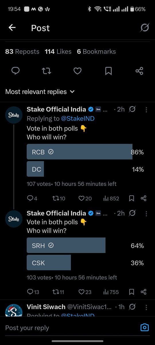 Adityas97066697's tweet photo. @StakeIND Rcb and Srh 
Username -Aditya26meena https://t.co/vgFnlbFzfD