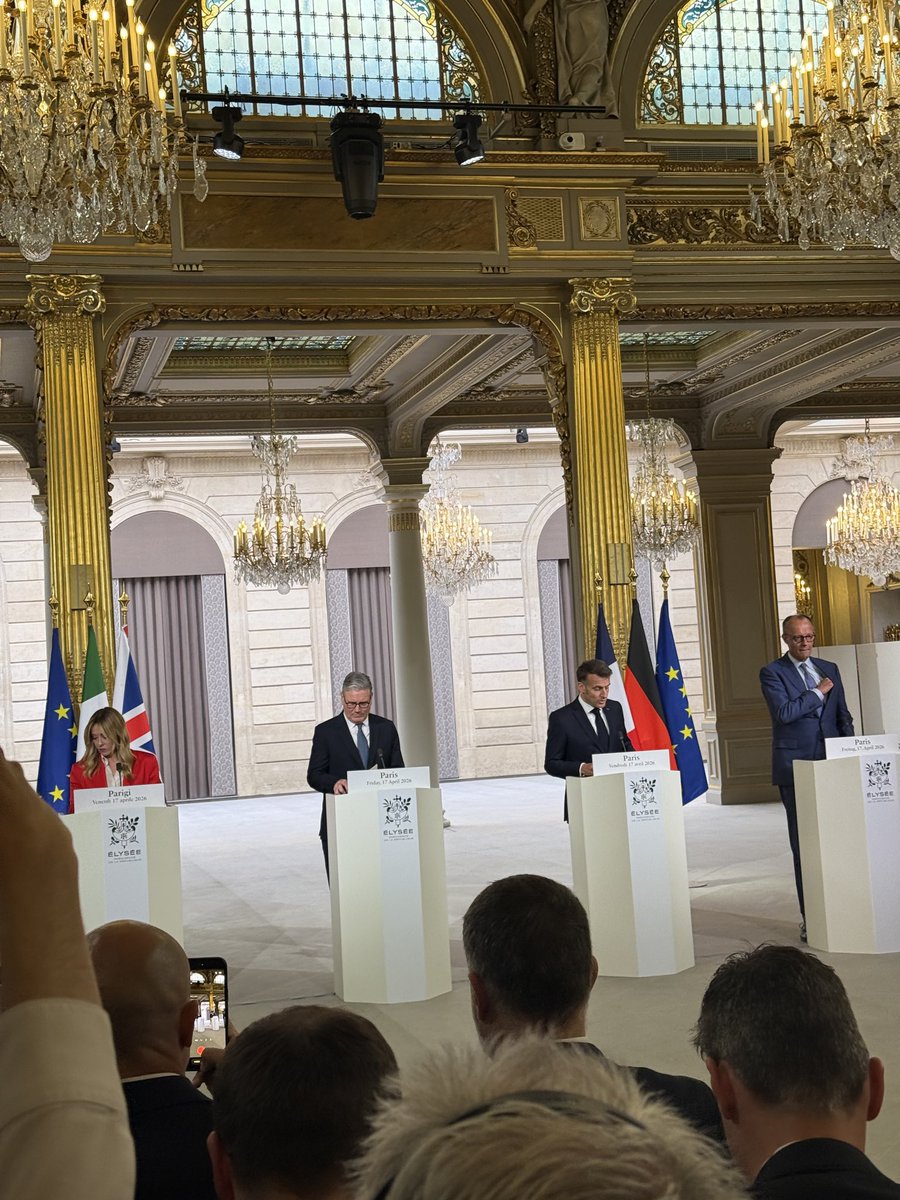 JosephAtaman's tweet photo. Macron set on a naval mission excluding the US/Israel. 

Merz still looking for 🇺🇸 involvement and a legal resolution (UNSC) but willing to send ships. 

Italy and UK both on board https://t.co/YZGGRyUivB